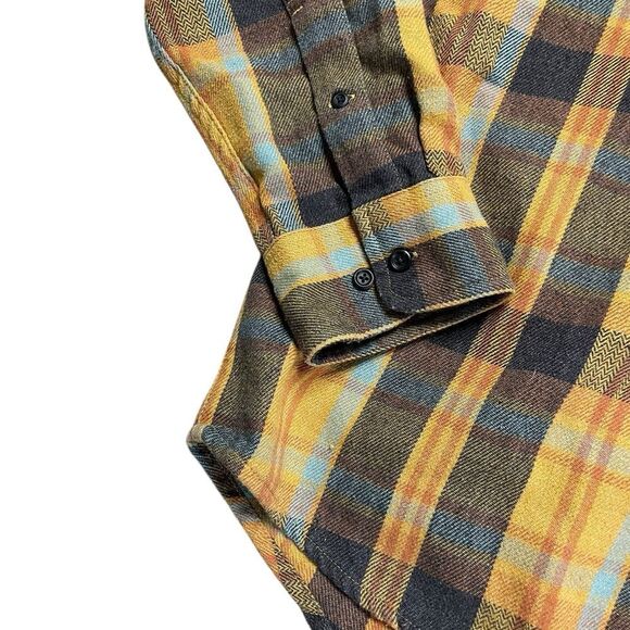 PRANA Westbrook Flannel Yellow Plaid Size Large - Picture 4 of 6